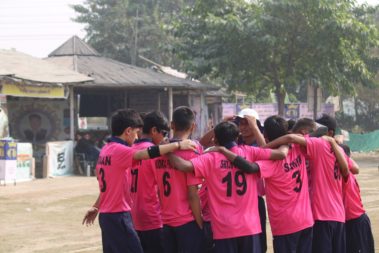 Cricketer preparing to field