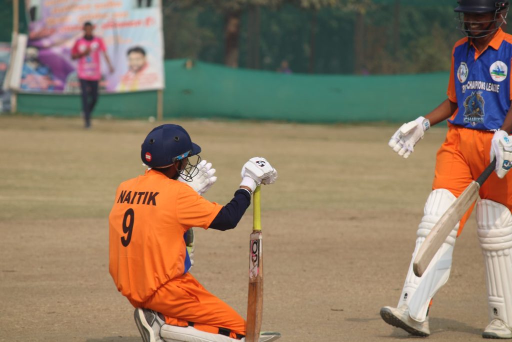 Young cricketer playing flick