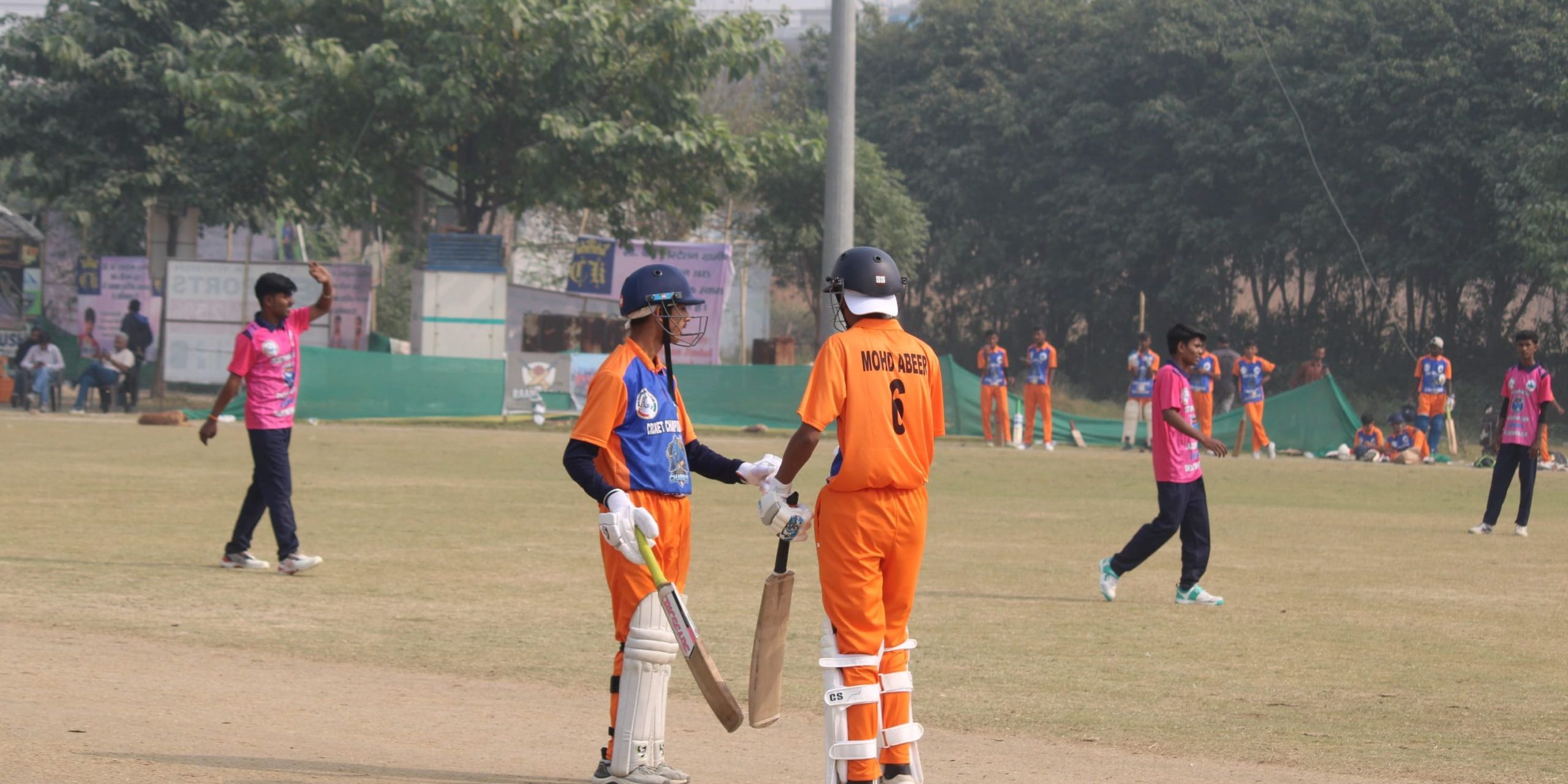 Batsman driving ball cleanly