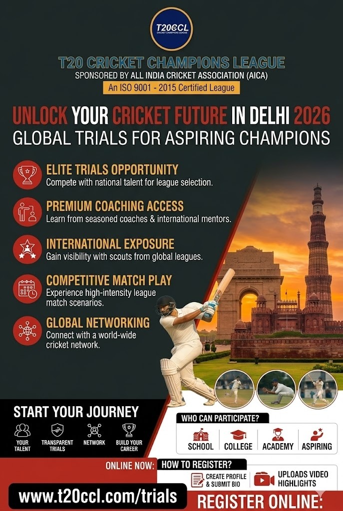 delhiccl Cricket Trials in Delhi 2026